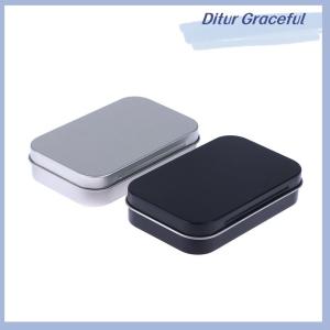 Ditur ชุดอุปกรณ์เอาตัวรอด1ชิ้นกล่องดีบุกสีเงินสีดำใส่เหรียญขนมกุญแจกล่องบุหรี่กล่องที่ปิดสนิท