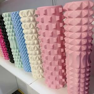 AUEVA Solid yoga column 45cm Wolf Tooth Massage Stick Muscle Relaxation Foam Roller Thick Extended Cylindrical Roller