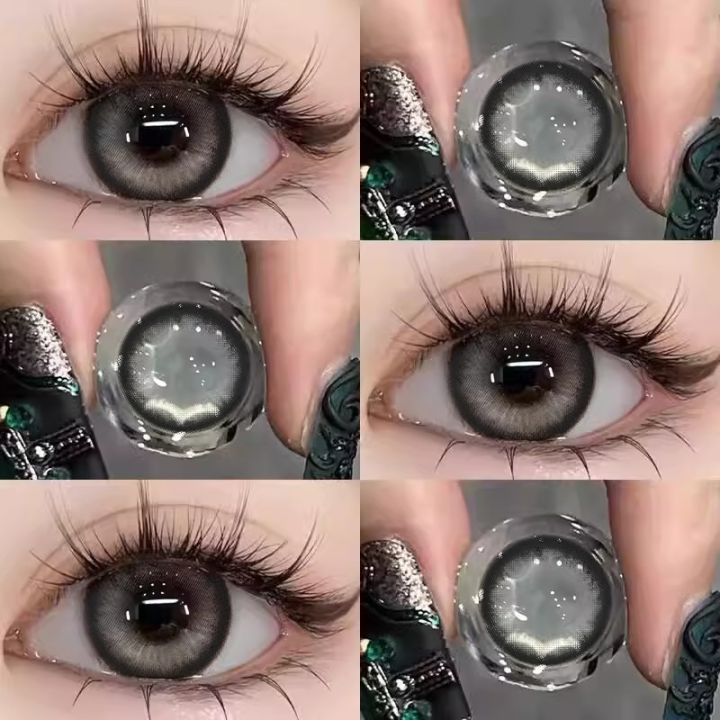 （กล่องฟรี）ค่าสายตา 0.0ถึง-4.50 คอนแทคเลนส์ สีเทา สีน้ำตาล สีฟ้า คอนแทคเลนส์สีอ่อนๆ คอนแทคเลนส์สายตาสั้น ส่งไวจากไทย หลากหลายสไตล์ให้เลือก