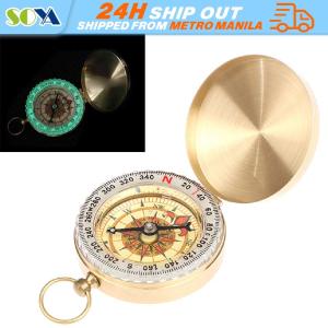 Camping Survival Compass Metal Pocket Compass Kids Compass for Hiking Camping Hunting Outdoor Military Navigation Tool Luminous Mini Portable Copper Outdoor Camping Travel Navigation Magnetic Metal Watch Compass Survival Tools