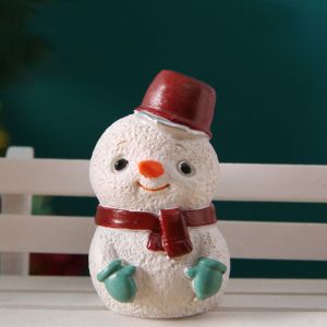MAOMEI Người tuyết ông già Noel Đồ trang trí phong cảnh ông già Noel Động vật thu nhỏ Nhựa Tượng nhỏ anmail giáng sinh Đồ trang trí ông già Noel Đồ thủ công Trang trí xe người tuyết hoạt hình Phụ Kiện Xe Hơi