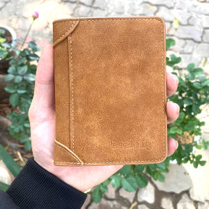 Ví Nam Đứng D9176 Cao Cấp Mini Nhỏ Gọn Tiện Lợi - Bóp Da Nam Da Lộn Chính Hãng Baellerry Đựng Tiền Và Thẻ