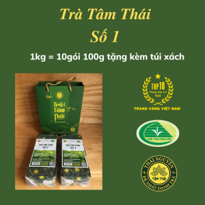 Trà Thái Nguyên Nõn Đặc Biệt 10 gói 100g + 1 túi xách Trà Tâm Thái Chè Thái Nguyên Móc Câu Trà Nõn Tân Cương 1kgS1