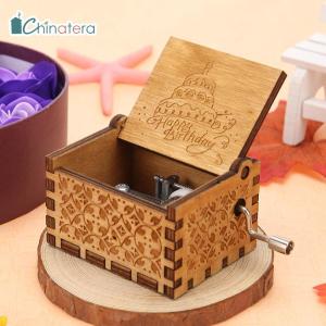 [Chinatera] Vintage Exquisite Wooden Hand Cranked Music Box Home Ornament Crafts Children Christmas Birthday Gifts Kids Toy (Harry PotterGame of Thrones)