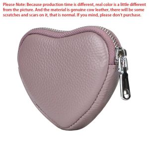Hoàng Gia Bagger Ví đựng xu Giày nữ chất liệu da thật dễ thương hình trái tim ví dây kéo xung quanh túi lưu trữ với Keychain 1635