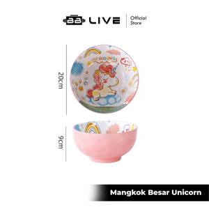 BBLIVE Set Keramik Motif Unicorn Unik&Lucu / Piring Mangkok Plate Ceramic Kekinian Motif Unicorn Serbaguna Import Murah 100% Authentic