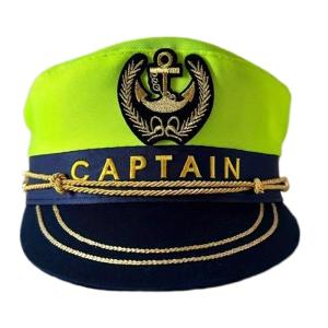 Classical Sailors Hat For Women Adjustable Embroidered Captain Hat Cotton Halloween Role Play Costume