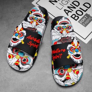 Free Shipping Trendy Chinese-Style Slippers For Men Suitable For Summer Wear Featuring A Non-Slip And Wear-Resistant Design Perfect For The Beach And Outdoor Activities And Available As A Matching Pair For Couples