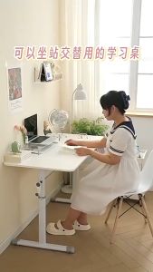 Local Shipping☝Ergonomic Manual Lifting Computer Table Adjustable Height Childrens Writing Study Desk