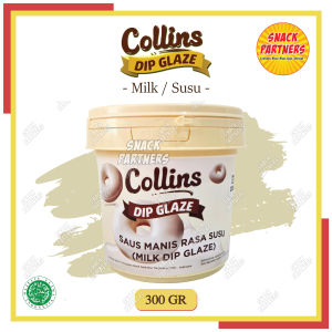 COLLINS DIP GLAZE 300 GR - Topping Selai Donat Roti Kue Aneka Rasa - Chocolate Coklat / Strawberry Stroberi / Milk Susu / Green Tea Teh Hijau / Tiramisu / Taro Talas / Cappucino Kapucino / Cheese Keju