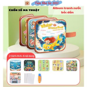Đồ Chơi Cuốn Sổ Ma Thuật 2 Trong 1 Kết Hợp Vẽ Tranh Nước Và Bóc Dán Thông Minh cho bé-Tiệm Nhà Sóc 2023