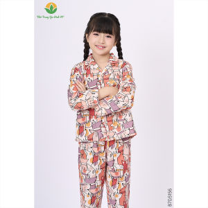Bộ pijama cho bé dài tay mặc nhà chất Cotton rayon Việt Thắng họa tiết dễ thương - B70.5156