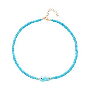 สร้อยคอลูกปัดปลาสีเซรามิกละเอียดอ่อนดีไซน์โบฮีเมียนสีสันสดใสน้ำหนักเบาใช้ได้ทุกวัน