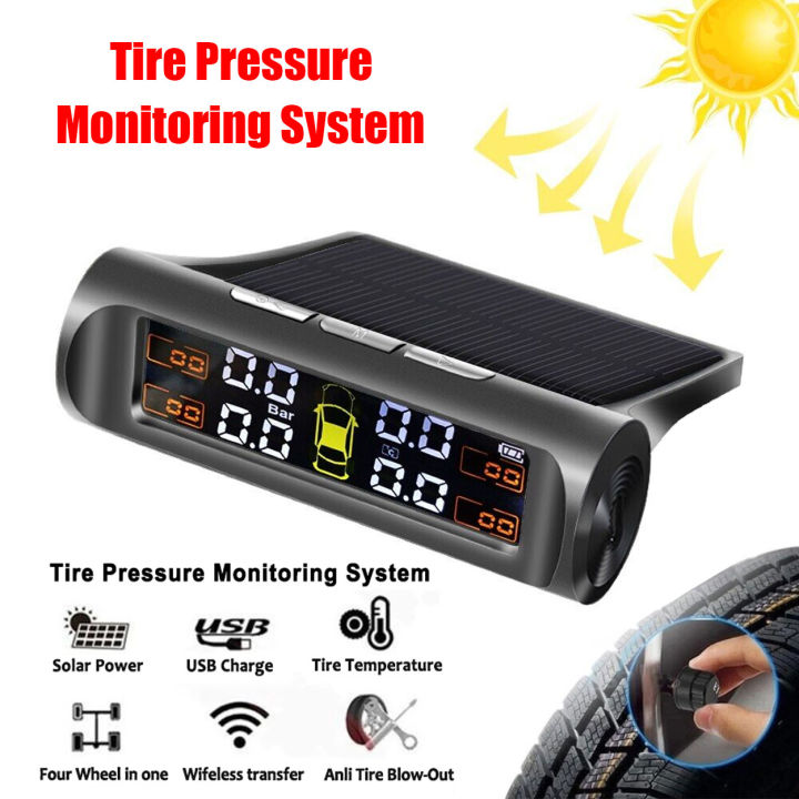 Solar TPMS Car Tire Pressure Alarm Monitor System Display Solar TPMS Car Tire Pressure Alarm Monitor System Display