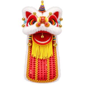 EGRT Finished Product Lion Dance Hand Puppet Vibrant Colors Vintage Style Stage Show Prop Photoshoot Decor Creative Design Plush Dance Mascot Home Display
