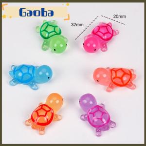 gaoba 6Pcs Set Luminous Mini Resin Turtle Car Dashboard Toys Dolls Figures Home Garden Decoration Cartoon Color Cute Car Ornaments Gifts