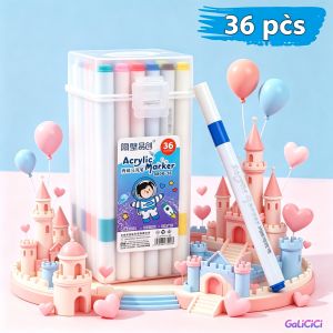 Acrylic Paint Markers Big Square Box 120PCSWaterproof Vibrant Art Supplies for Scrapbook DIY