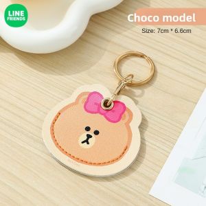 100% Authentic Line Friends Access Card Holder PU Leather Thickened Portable Anti-scratch Drop-resistant BROWN CHOCO LFB108