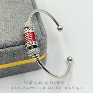 กำไลยันต์ห้าแถวลงยา กำไลยันต์5แถว กำไลสแตนเลส ใส่เสริมดวง (ฟรีไซส์)