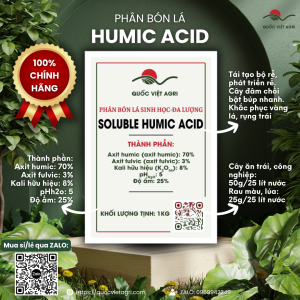 Phân bón HUMIC USA QVA HUMIC ACID Kích Rễ Mỹ hàng chính hãng (gói 1KG)