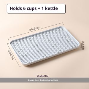 IMELON Khay đựng hai tầng hiện đại có khả năng thoát nước dùng để lưu trữ bếp và bộ trà khay nhựa chống trượt với thiết kế thông gió