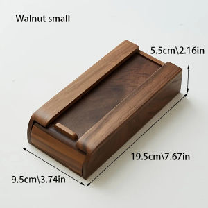 LJY Walnut Under Desk Drawer Organizer Pencil Holder Workspace Accessory with Self-Adhesive Mount Office Desk Organization