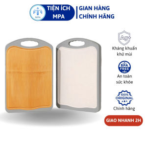 Thớt lúa mạch 2 mặt cao cấp hình chữ nhật mặt tre chắc chắn an toàn sức khỏe