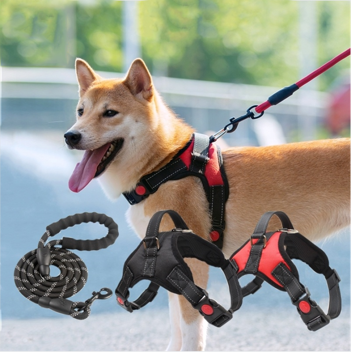 Adjustable Reflective Vest for Pet Collars and Leashes K9 Padded