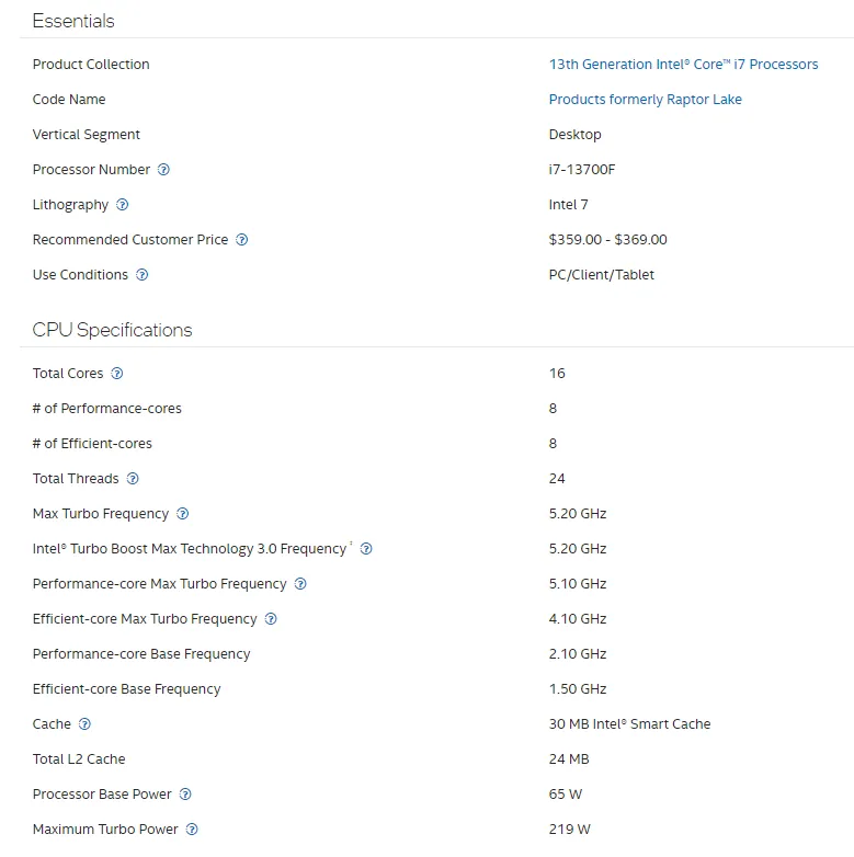 Intel® Core i7-13700F i7 13700 F 13 700F Intel Processor CPU (3