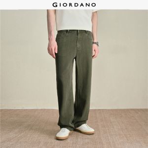 Giordano Men Jacquard denim mid rise five-pocket jeans Free Shipping 18116807