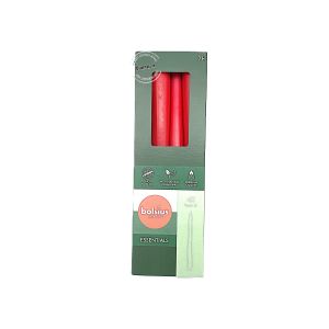 Bolsius Red Tapered Dinner Candles 24.5cm (Pack of 4) [Direct Import from The Netherlands]