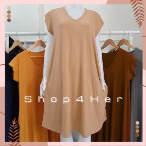 XL-3XL | KELLY Plain PLUS SIZE Maxi Dress for Women with 1 Side Pocket | SHOP4HER