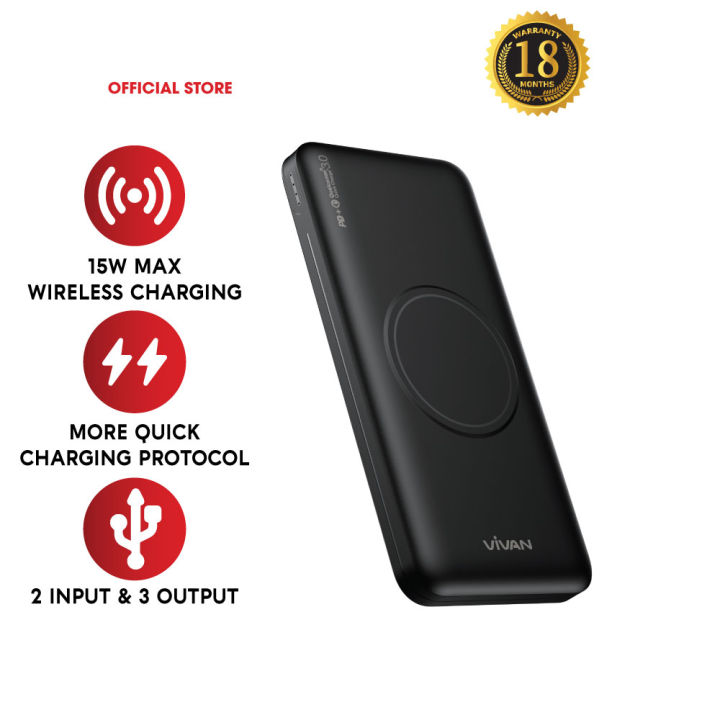 VIVAN VPB-W11 10000mAh Fast Charging Wireless Power Bank15W USB-C