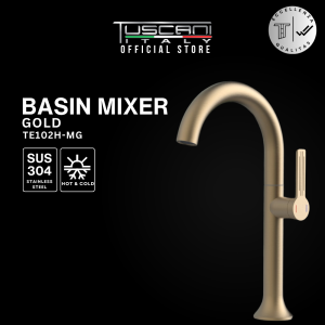 TE102H High Basin Mixer - Matte Gold / Gunmetal