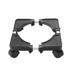 JKDESIGN Có thể điều chỉnh Giá đỡ di động bánh xe đa năng Có thể thu vào 4 bánh xe khóa Đế di chuyển đồ nội thất Di động Giảm tiếng ồn Giá đỡ máy giặt Thiết bị gia dụng