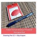 Drawing Pen 0, 7mm Buat Sket Gambar  Dan Penghapus Krayon Faber-Castell Oval Peralatan Menggambar. 