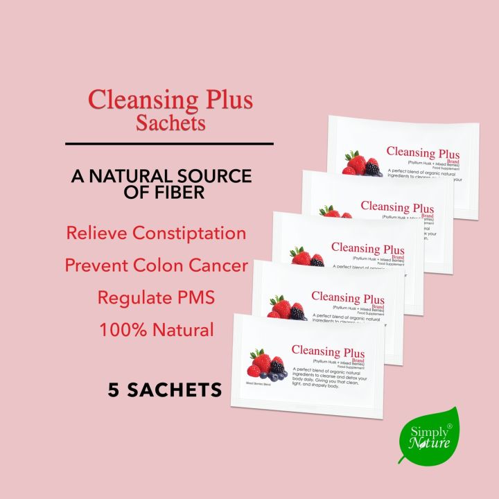 CleansingPlus Mixed Berries 5 Sac, Natural Dietary Fibers, Soluble