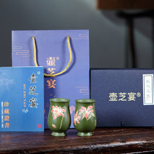 宜兴紫砂原矿绿泥手工青韵粉饰主人杯批发一件代发小喝水品茗杯