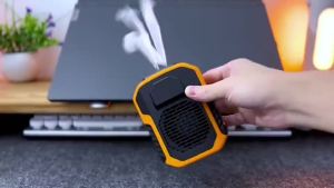 INOVAGEN Rechargeable Portable Waist FanHanging Neck FanStrong Wind withLED Lighting for Courier Outdoor Working Sports