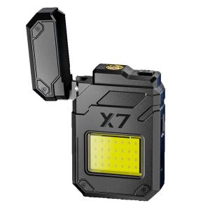 Multi Functional Electric Stick Lighter Rechargeable Torch Light Mini COB Keychain Light With Lighter Windproof Lighters