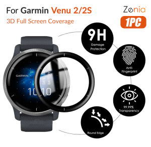 Zenia 1PC 20D HD Full Screen Curved Edge Full Coverage Protector Film for Garmin Venu 2 2S Venu2 Venu2S Smart Sport Watch HD 9H 3D Protective Glass Explosion-proof Anti Scratch Film