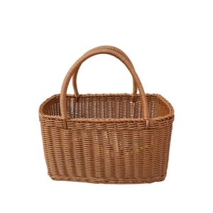 BEandBA Straw 1Pcs Decorative Handmade Durable Home Decor Rattan Box Fruit Pot Storage Basket Artificial flowers Organizer