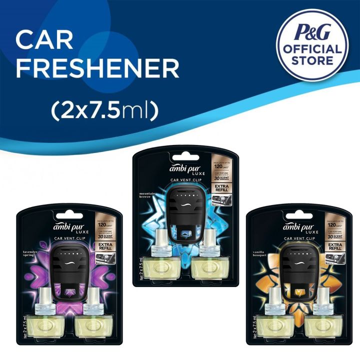 Ambi Pur Luxe Car Vent Clip Car Air Freshener Odourclear