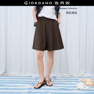 GIORDANO Women Casual Pants Linen Elastic Waist Casual Pants Casual Stylish Trendy Elegant Comfortable Fashion 18406203