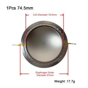 FLORI 1Pcs Hore Diaphragm Structure Tweeter Voice Coil Membrane 34.4mm 44.4mm 51.5mm 72.2mm 74.5mm DIY Speaker Modification Titanium Film Diaphragm Durable Treble Speaker Repair Part Audio Equipment Maintenance