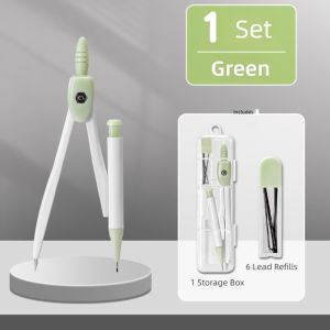 UNMEGONI 8PCS/Set Transparent Ruler Compasses Set Plastic Eraser Drawing Tool Multi-Function Set Square Protractor Students