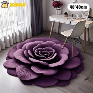 【N2HAO】 New Flower Carpet Special-shaped Soft Peony Floor Mat Durable 40x40cm Non-slip Absorbent Bathroom Floor Mat