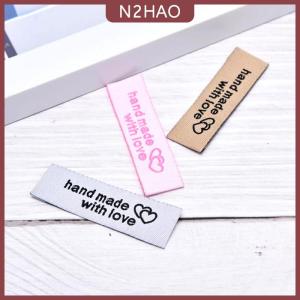 N2HAO 50 cái nhãn vải thủ công Thẻ thêu in Phụ kiện May tự làm