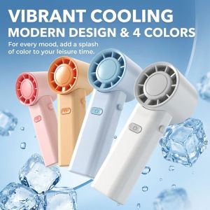 NALANILI Có thể sạc lại bằng USB Quạt cầm tay mini Có thể gấp lại 3 bánh răng Quạt làm mát Di động Tua bin tốc độ cao Quạt đeo cổ bỏ túi Đồ dùng cần thiết mùa hè