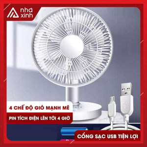 Quạt mini để bàn 4 chế độ gió sạc bằng cổng USB nhỏ gọn không gây tiếng ồn vô cùng tiện lợi N042